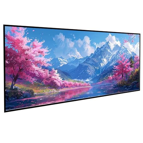 JEPGFOU Landschaft Diamond Painting 50x100cm, Diamond Painting Erwachsene KirschblüTenbaum DIY Runden Steine Kristall Kunst Bastelnset Erwachsene Anfänger Set, zur Zimmer Wanddeko, Geschenke PJY9 8-4 von JEPGFOU