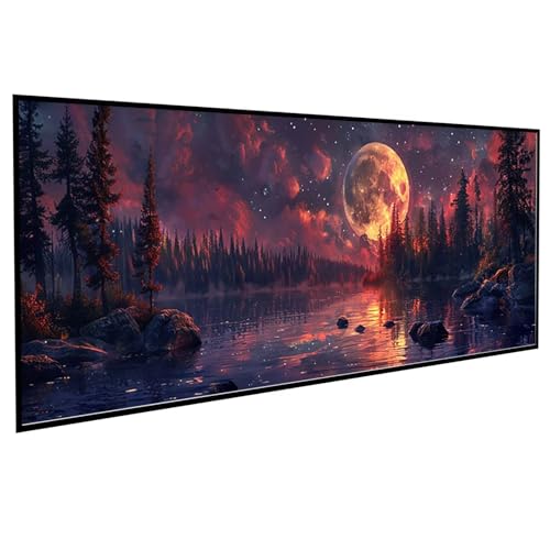 JEPGFOU Landschaft Diamond Painting 80 x 160 cm, Diamond Painting Erwachsene Vollmond DIY Runden Steine Kristall Kunst Bastelnset Erwachsene Anfänger Set, zur Zimmer Wanddeko, Geschenke PJY7 8-D von JEPGFOU