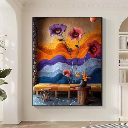 Kunst Diamond Painting XXL Blumen Diamond Art Bilder Erwachsene Dimond Painting Kinder Mosaikherstellung Stickerei Kreuzstich Malerei Kits Basteln für Erwachsene Wanddeko, Geschenke (30x40cm) 3-4 von JEPGFOU