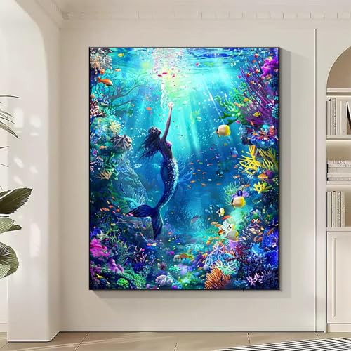 Kunst Diamond Painting XXL Meerjungfrau Diamond Art Bilder Erwachsene Dimond Painting Kinder Mosaikherstellung Stickerei Kreuzstich Malerei Kits Basteln für Erwachsene Wanddeko, Geschenke 40x50cm 0-D Kunst Diamond Painting XXL Meerjungfrau Diamond Art Bilder Erwachsene Dimond Painting Kinder Mosaikherstellung Stickerei Kreuzstich Malerei Kits Basteln für Erwachsene Wanddeko, Geschenke 40x50cm 0-D von JEPGFOU