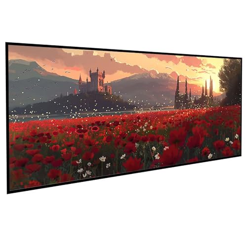 Landschaft Diamond Painting (80x160cm), Diamond Painting Erwachsene Mohn DIY Runden Steine Kristall Kunst Bastelnset Erwachsene Anfänger Set, zur Entspannung und Zimmer Wanddeko, Geschenke PJY7 6-1 von JEPGFOU