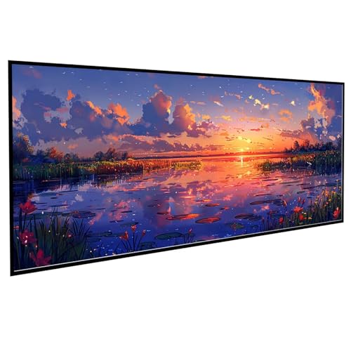 Landschaft Diamond Painting (80x160cm), Diamond Painting Erwachsene Seerose DIY Runden Steine Kristall Kunst Bastelnset Erwachsene Anfänger Set, zur Entspannung und Zimmer Wanddeko, Geschenke PJY9 6-J von JEPGFOU