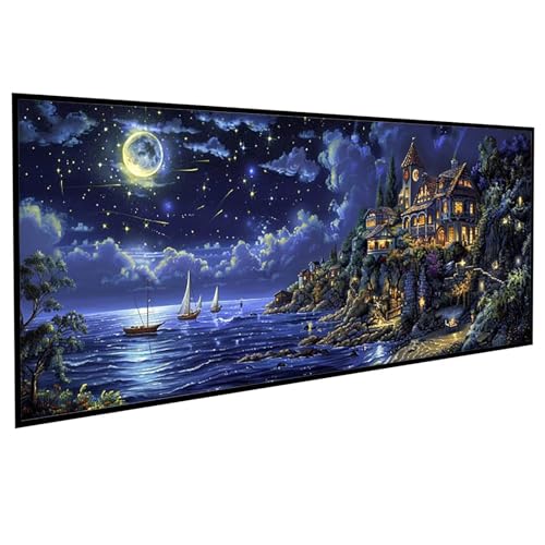 Landschaft Diamond Painting 30x60cm, Diamond Painting Erwachsene Schloss DIY Runden Steine Kristall Kunst Bastelnset Erwachsene Anfänger Set, zur Entspannung und Zimmer Wanddeko, Geschenke PJY2 5-7 von JEPGFOU