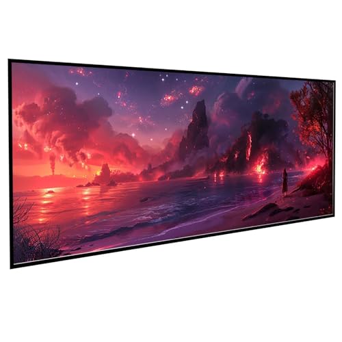 Landschaft Diamond Painting 50x100CM, Diamond Painting Erwachsene Vulkan DIY Runden Steine Kristall Kunst Bastelnset Erwachsene Anfänger Set, zur Entspannung und Zimmer Wanddeko, Geschenke PJY4 T-Q von JEPGFOU