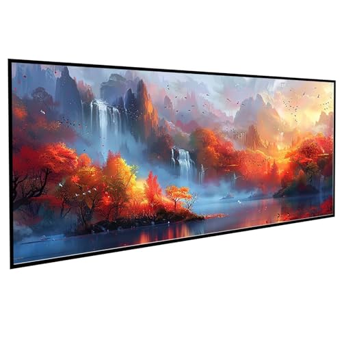 Landschaft Diamond Painting 70x140CM, Diamond Painting Erwachsene Fallen DIY Runden Steine Kristall Kunst Bastelnset Erwachsene Anfänger Set, zur Entspannung und Zimmer Wanddeko, Geschenke PJY6 2-B von JEPGFOU