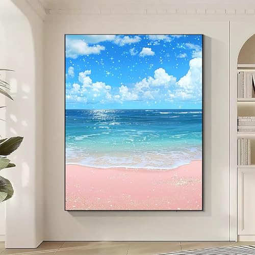 Landschaft Diamond Painting XXL Strand Diamond Art Bilder Erwachsene Dimond Painting Kinder Mosaikherstellung Stickerei Kreuzstich Malerei Kits Basteln für Erwachsene Wanddeko, Geschenke (30x40cm) M-N von JEPGFOU
