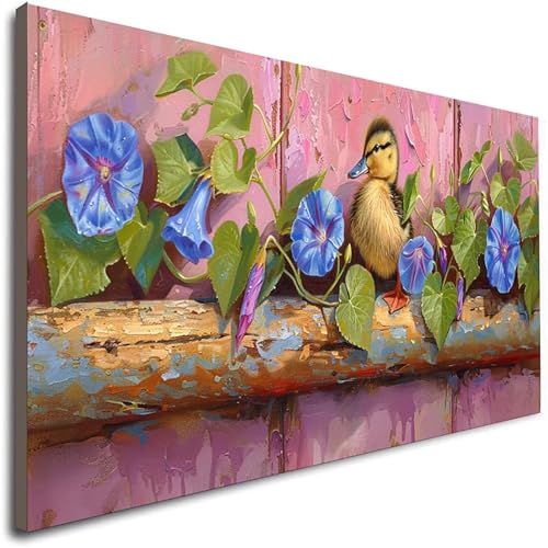 Malen Nach Zahlen Ente Malen Nach Zahlen Erwachsene, Paint by Numbers Blume Bastelset Erwachsene Frauen mit Pinseln und Acrylfarben für Deko Schlafzimmer, Geschenke (30x60cm) (Ohne Rahmen) T-S von JEPGFOU