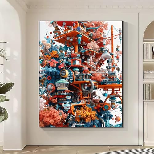 Molekularstruktur Diamond Painting XXL Mechanisch Diamond Art Bilder Erwachsene Dimond Painting Kinder Mosaikherstellung Stickerei Kreuzstich Malerei Kits Basteln für Erwachsene, Gifts (30x40cm) Q-G von JEPGFOU