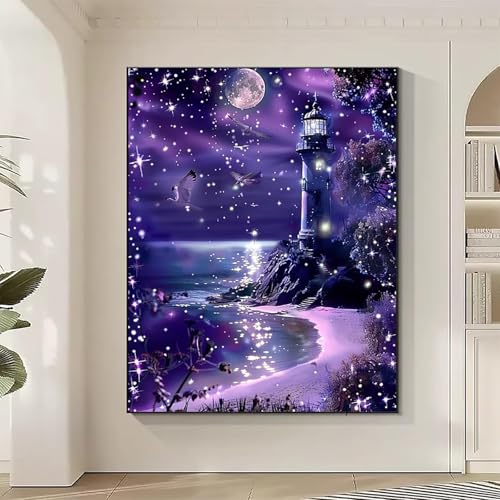 Nachtansicht Diamond Painting XXL Leuchtturm Diamond Art Bilder Erwachsene Dimond Painting Kinder Mosaikherstellung Stickerei Kreuzstich Malerei Kits Basteln für Erwachsene, Geschenke 90x120CM 2-S Nachtansicht Diamond Painting XXL Leuchtturm Diamond Art Bilder Erwachsene Dimond Painting Kinder Mosaikherstellung Stickerei Kreuzstich Malerei Kits Basteln für Erwachsene, Geschenke 90x120CM 2-S von JEPGFOU