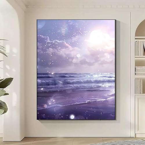 Ozean Diamond Painting XXL Strand Diamond Art Bilder Erwachsene Dimond Painting Kinder Mosaikherstellung Stickerei Kreuzstich Malerei Kits Basteln für Erwachsene Wanddeko, Geschenke (50x70cm) B-Z von JEPGFOU