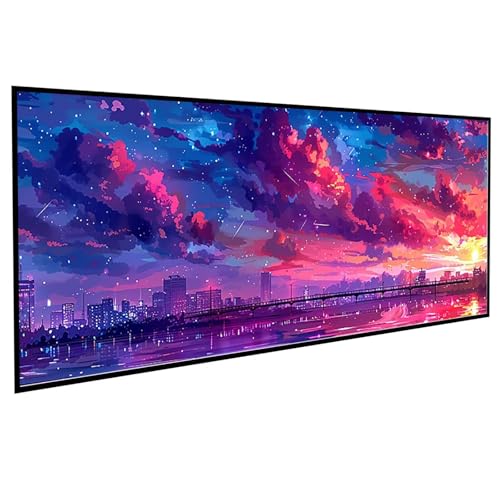 Stadt Diamond Painting 100 x 200 cm, Diamond Painting Erwachsene BrüCke DIY Runden Steine Kristall Kunst Bastelnset Erwachsene Anfänger Set, zur Entspannung und Zimmer Wanddeko, Geschenke PJY9 A-3 von JEPGFOU