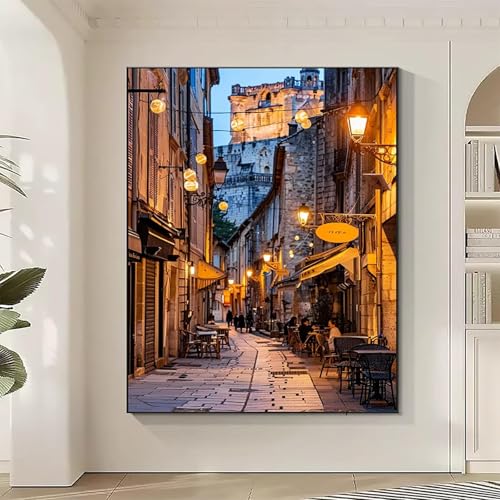 Stadt Diamond Painting XXL StraßEnlaternen Diamond Art Bilder Erwachsene Dimond Painting Kinder Mosaikherstellung Stickerei Kreuzstich Malerei Kits Basteln für Erwachsene, Geschenke (50x70cm) 5-1 von JEPGFOU