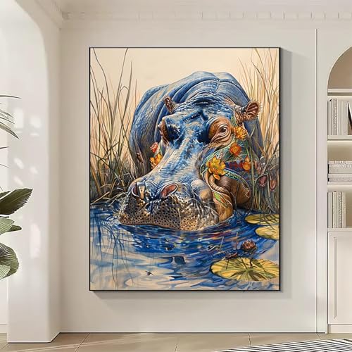 Tier Diamond Painting XXL Nilpferd Diamond Art Bilder Erwachsene Dimond Painting Kinder Mosaikherstellung Stickerei Kreuzstich Malerei Kits Basteln für Erwachsene Wanddeko, Geschenke 80x100cm 3-2 Tier Diamond Painting XXL Nilpferd Diamond Art Bilder Erwachsene Dimond Painting Kinder Mosaikherstellung Stickerei Kreuzstich Malerei Kits Basteln für Erwachsene Wanddeko, Geschenke 80x100cm 3-2 von JEPGFOU