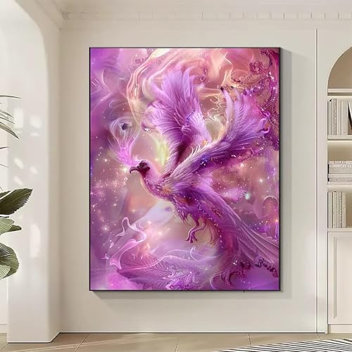 VöGel Diamond Painting XXL PhöNix Diamond Art Bilder Erwachsene Dimond Painting Kinder Mosaikherstellung Stickerei Kreuzstich Malerei Kits Basteln für Erwachsene Wanddeko, Geschenke (50x70cm) E-M von JEPGFOU