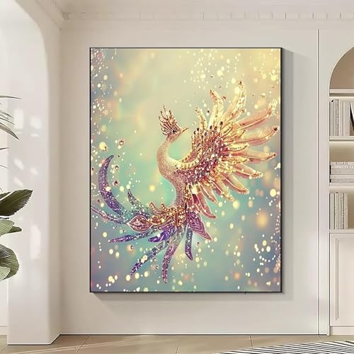 VöGel Diamond Painting XXL PhöNix Diamond Art Bilder Erwachsene Dimond Painting Kinder Mosaikherstellung Stickerei Kreuzstich Malerei Kits Basteln für Erwachsene Wanddeko, Geschenke (50x70cm) H-8 von JEPGFOU