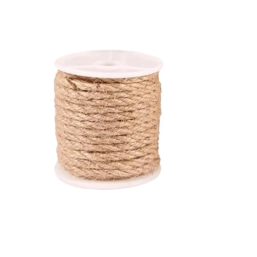 JEQGDLUI 10M natürliches Schwertseil Katzenklettergerüst DIY handgemachtes 4-12MM Juteseil leichtes dekoratives Seil gebündelte Hanfseilverpackung(4mm x 10M) von JEQGDLUI