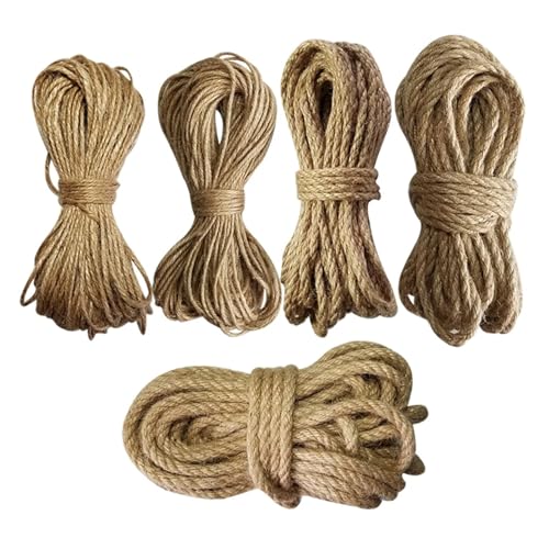 JEQGDLUI Natürliches Juteseil mit einem Durchmesser von 2 mm bis 10 mm, umwickeltes Spitzenseil for die DIY-Dekoration(8mm 10m) von JEQGDLUI
