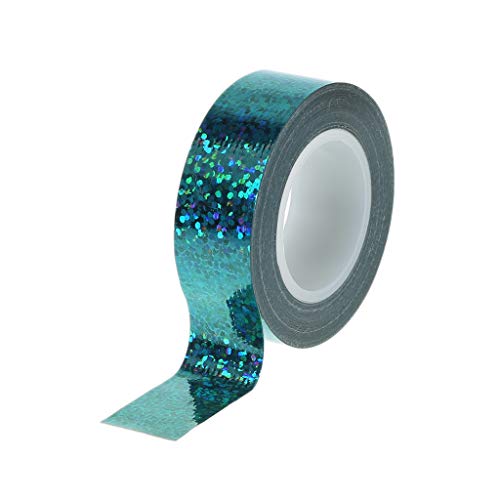 JERKKY Rhythmische Gymnastik Dekoration Holographische Glitter Tape Ring Stick Zubehör Blau von JERKKY