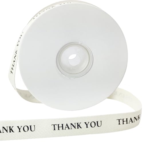 Baumwollband mit Fischgrätenmuster, 1,6 cm, 12,7 m, Geschenkband zum Basteln, natürliches Gurtband zum Basteln, Nähen, Verpacken, Hochzeit & Party, Dekoration, Muttertag (Dankeschön) von JESEP YONG