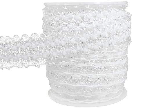 JESEP YONG 20 Meter weiße doppelte Rüschen, Organza-Bordüre, elastischer Spitzenbesatz, Stretch-Spitzenband, Kleidung und Kleidung für selbstgemachte Stirnbänder, Kleidung, Nähen, Verzierung JESEP YONG 20 Meter weiße doppelte Rüschen, Organza-Bordüre, elastischer Spitzenbesatz, Stretch-Spitzenband, Kleidung und Kleidung für selbstgemachte Stirnbänder, Kleidung, Nähen, Verzierung von JESEP YONG