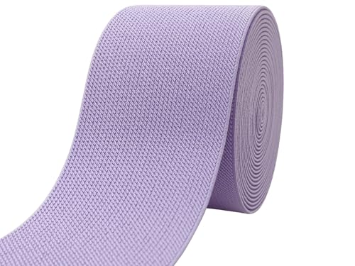JESEP YONG Elastisches Band aus Lavendel, 7,6 cm, 4,5 m, doppelseitig, gewebt, elastisch, schwer, dehnbar, elastische Spule zum Nähen von Hosen, Bund, Perücken, Röcken, Bastelprojekten (#33) von JESEP YONG