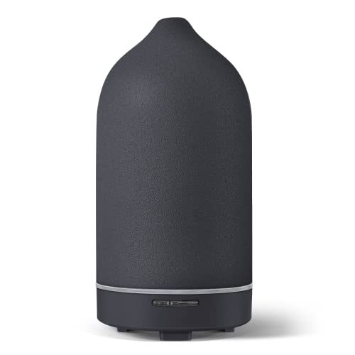 JESMAY Aroma Diffuser für Ätherische Öle 120ml, Premium Ultraschall Diffuser Keramik Luftbefeuchter, Raumduft Duftöl Diffuser mit LED BPA-Frei für Schlafzimmer Büro Spa(Schwarz) von JESMAY