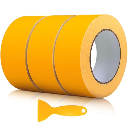 JETOP 3 X Goldband Klebeband 50mm X 50 M, Profi Malerklebeband Breit Abklebeband Maler Goldband Malerkrepp Kreppband Malerband Klebeband Malerarbeiten für Gestochen Scharfe Farbkante JETOP 3 X Goldband Klebeband 50mm X 50 M, Profi Malerklebeband Breit Abklebeband Maler Goldband Malerkrepp Kreppband Malerband Klebeband Malerarbeiten für Gestochen Scharfe Farbkante von JETOP
