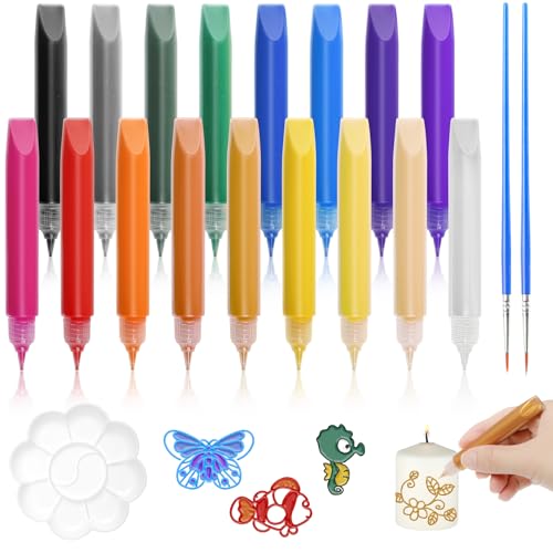 Kerzen Bemalen Set, 17 Stück Kerzenstifte Mit Paint Brush Und Mischpalette - Premium Candle Pen Wachsstifte Zum Verzieren Für Weihnachten, Hochzeiten, Ostern Kerzen Bemalen Set, 17 Stück Kerzenstifte Mit Paint Brush Und Mischpalette - Premium Candle Pen Wachsstifte Zum Verzieren Für Weihnachten, Hochzeiten, Ostern von JETOP