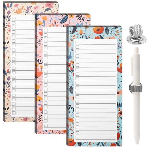 Magnetischer Einkaufslistenblock für Kühlschrank, mit Stift und Schlaufe, insgesamt 150 Blatt, magnetischer Notizblock für Kühlschrank, Aktenschrank, Büro, Schließfach, Lebensmittel-Notizblock, 20,8 x von JETOP