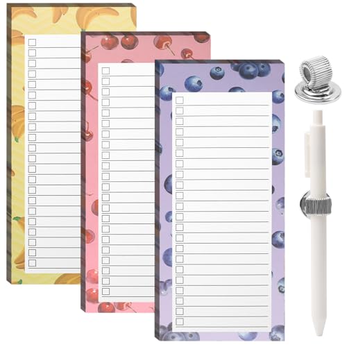 Magnetischer Einkaufslistenblock für Kühlschrank, mit Stift und Schlaufe, insgesamt 150 Blatt, magnetischer Notizblock für Kühlschrank, Aktenschrank, Büro, Schließfach, Lebensmittel-Notizblock, 20,8 x von JETOP