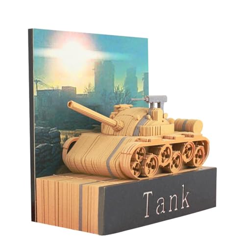 3D-Notizblock, 3D-Notizblock, Kunst, Papierschnitzerei, 3D-Tank-Modell, Notizblock, exquisit, kreativ, antihaftbeschichtet, abreißbar, 3D-Notizblock für Schule, Zuhause, Büro, Geschenke, Ornamente 3D-Notizblock, 3D-Notizblock, Kunst, Papierschnitzerei, 3D-Tank-Modell, Notizblock, exquisit, kreativ, antihaftbeschichtet, abreißbar, 3D-Notizblock für Schule, Zuhause, Büro, Geschenke, Ornamente von JEUDJJBW
