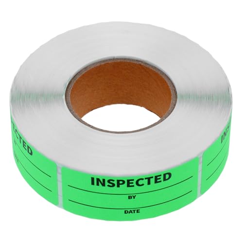 JEWEDECO 1 Rolle Inventarkontrolletiketten, Lagerverwaltungsaufkleber, Lagerorganisationsetiketten, Inventaraufkleber, Kleine Inventaretiketten, Geprüft Durch Aufkleber, Kleine Geprüfte von JEWEDECO