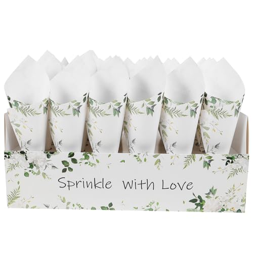 JEWEDECO 1satz Konfetti-zubehör Für Hochzeiten Papierkegel Box Mit Bunten Konfetti Haltern Und Dekorativem Tablett Für Feierlichkeiten Und Überraschungen Für Blütenblätter Kleine von JEWEDECO