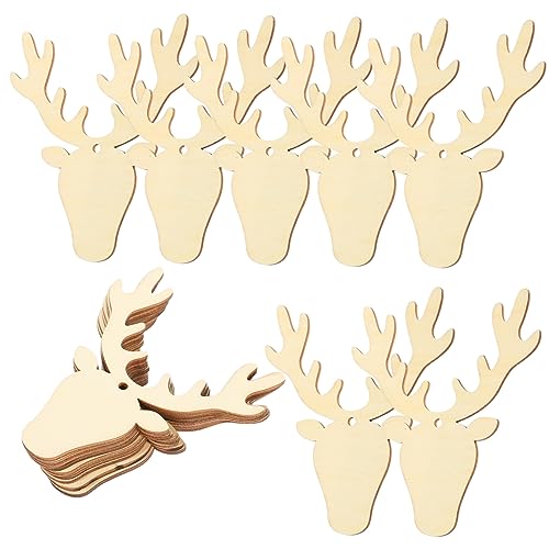 JEWEDECO 1 Set Weihnachts Holzspäne, Handbemalte Anhänger, Weihnachtsbaum Anhänger, Unvollendete Weihnachtsanhänger, DIY Graffiti Chip, Blanke Weihnachtsanhänger, Zarte Weihnachtsanhänger, von JEWEDECO