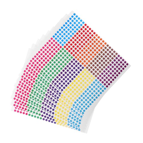 JEWEDECO 10 Blatt Bunte Punktetiketten Selbstklebende Runde Aufkleber für Einfache Identifikation Vielseitige Farbetiketten für Organisation und Beschriftung von JEWEDECO