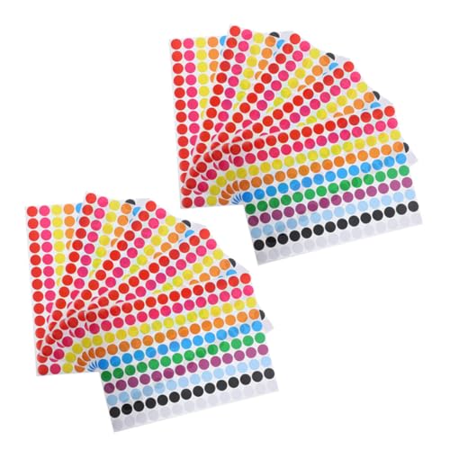 JEWEDECO 10 Blatt Runde Farbige Dot Aufkleber Selbstklebende Etiketten für Beschriftungen und Organisation Abnehmbar und Rückstandsfrei für Schule Büro und Bastelprojekte von JEWEDECO