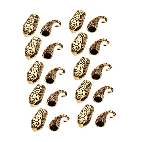 JEWEDECO 10 Paare Schlangenkopf Armband Knebelverschlüsse aus Legierung Langlebige Schmuckverschlüsse für Halsketten und Armbänder DIY Schmuckherstellung Traditionelles Design Robust und von JEWEDECO