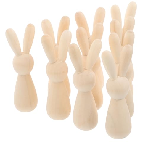 JEWEDECO 10 Stück Kaninchenspielzeug, Unvollendete Kaninchenpuppe, Tier Steckpuppen, Holzbastelbedarf, Unvollendete Holzfiguren, Unvollendetes Holzhandwerk, Handgefertigtes DIY Graffiti JEWEDECO 10 Stück Kaninchenspielzeug, Unvollendete Kaninchenpuppe, Tier Steckpuppen, Holzbastelbedarf, Unvollendete Holzfiguren, Unvollendetes Holzhandwerk, Handgefertigtes DIY Graffiti von JEWEDECO