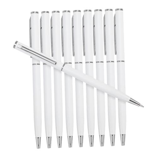 JEWEDECO 10 Stück Metall Kugelschreiber Drehbar Hochwertiger Metall Kugelschreiber mit Drehmechanismus Langlebig und Robust für Büro Business und Studium Schwarze Professionelles JEWEDECO 10 Stück Metall Kugelschreiber Drehbar Hochwertiger Metall Kugelschreiber mit Drehmechanismus Langlebig und Robust für Büro Business und Studium Schwarze Professionelles von JEWEDECO