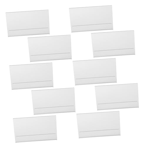 JEWEDECO 10 Stück Mini-schilderhalter, Transparent, Horizontal Und Vertikal, L-förmig, Kunststoff, Für Namenskarten, Preiskarten, Etiketten, Thekenständer von JEWEDECO