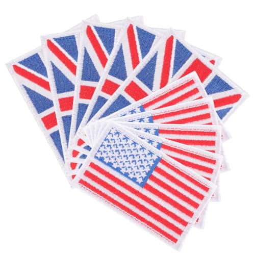 JEWEDECO 10 Stück Stickaufnäher Mit Amerikanischer Flagge Zum Aufbügeln Applikationen Mit Usa-flagge Für Kleidung Und Taschen JEWEDECO 10 Stück Stickaufnäher Mit Amerikanischer Flagge Zum Aufbügeln Applikationen Mit Usa-flagge Für Kleidung Und Taschen von JEWEDECO