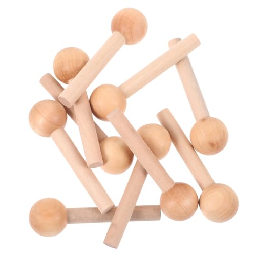 JEWEDECO 10 Stück Teiliges Holzstäbe mit Kugelkopf Glatte Buchenholz Pegboard Haken Vielseitig für DIY Basteln Modellbau Geeignet für Lochplatten und Trennwände Natürliche Holzoptik JEWEDECO 10 Stück Teiliges Holzstäbe mit Kugelkopf Glatte Buchenholz Pegboard Haken Vielseitig für DIY Basteln Modellbau Geeignet für Lochplatten und Trennwände Natürliche Holzoptik von JEWEDECO