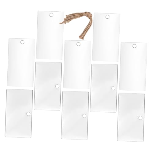 JEWEDECO 10 Stück Transparente Hängeetiketten, Beschreibbare Acrylschilder, Abnehmbare Etiketten Für Lagerbehälter, Hängeetiketten, Acryletiketten, Organisationsetiketten, Leere Etiketten von JEWEDECO