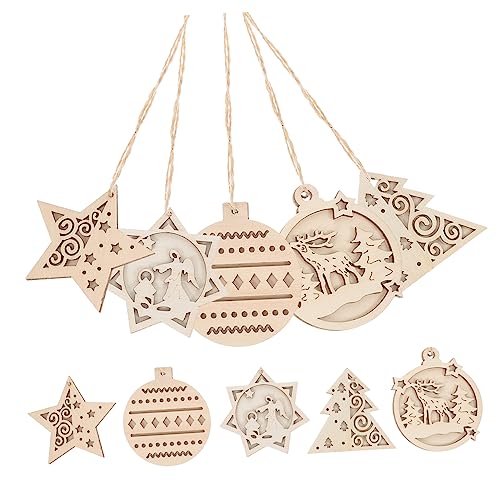 JEWEDECO 10 Stück Weihnachtsdekoration Aus Holz, Weihnachts Holzausschnitt, DIY Malerei, Dekoration, Holzscheiben, Ausschnitte, Weihnachtsgeschenk, Unvollendete Holzscheiben, JEWEDECO 10 Stück Weihnachtsdekoration Aus Holz, Weihnachts Holzausschnitt, DIY Malerei, Dekoration, Holzscheiben, Ausschnitte, Weihnachtsgeschenk, Unvollendete Holzscheiben, von JEWEDECO