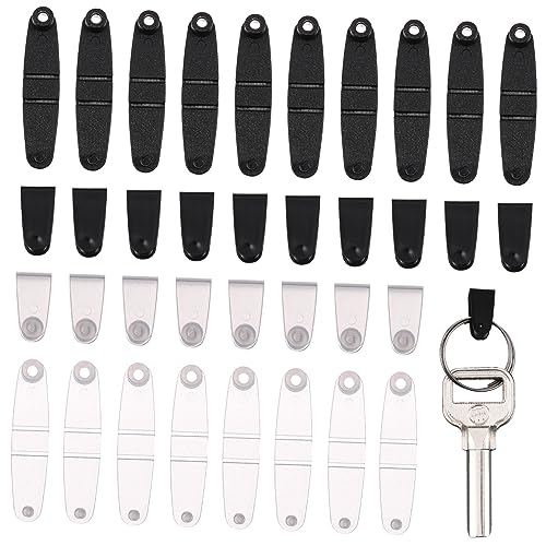 JEWEDECO 100 Stück Kunststoff Schlüsselanhänger Clips Klare Clips für Kartenhalter Lanyards Schlüsselringe und Bastelprojekte Transparente Schwarze von JEWEDECO