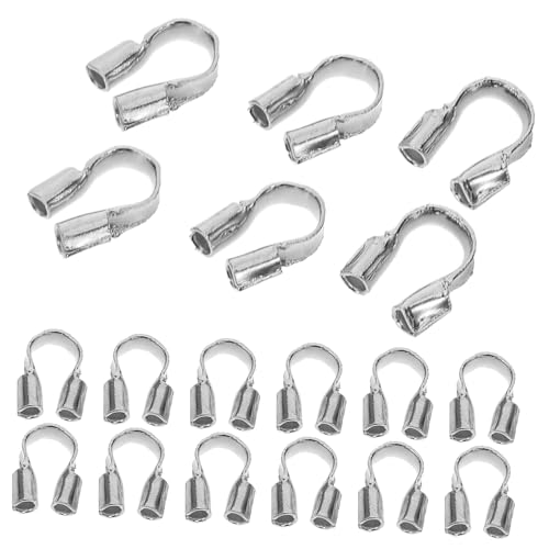 JEWEDECO 100 Stück U Förmige Drahtschutzschläuche für Schmuckherstellung Kupfer Fadenschutz für Armbänder Ohrringe für DIY Schmuckprojekte Silberfarbe JEWEDECO 100 Stück U Förmige Drahtschutzschläuche für Schmuckherstellung Kupfer Fadenschutz für Armbänder Ohrringe für DIY Schmuckprojekte Silberfarbe von JEWEDECO