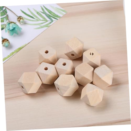 JEWEDECO 100 Stück Unbehandelte Holzperlen Oktagonal Natürliche Spacer Beads für DIY Schmuckherstellung Handwerk Bastelperlen von JEWEDECO