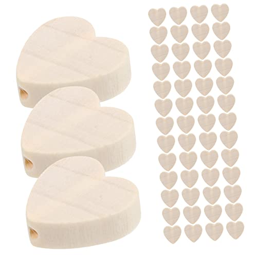 JEWEDECO 100Stücke Herzform Holzperlen für DIY Schmuckherstellung Natürliche Leicht zu Verarbeitende Herzperlen zum Basteln von Armbändern und Dekorationen von JEWEDECO