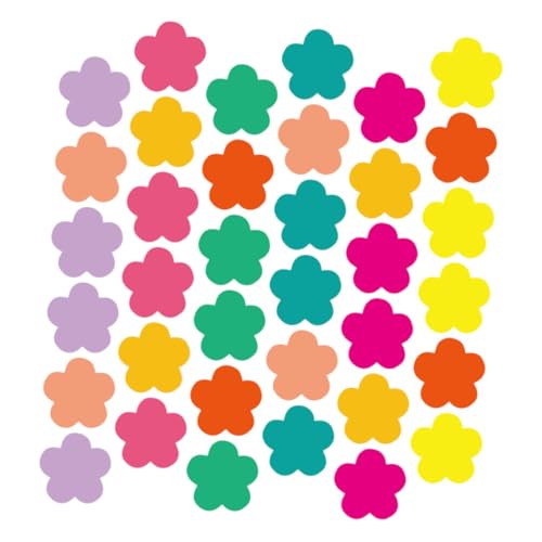 JEWEDECO 108 Stück Bunte Blumenausschnitte Papier für Klassenzimmer Dekoration Bastelprojekte und Pinnwände Langlebige und Fröhliche Designs für Frühling und Kreative Aktivitäten von JEWEDECO