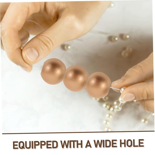 JEWEDECO 150 Stück Holzperlen Kinderperlen Kawaii-Perlen lose runde Perle DIY-Perlen mit großen Löchern süße Armbandanhänger Golden von JEWEDECO